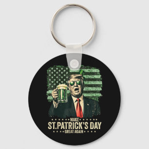 St Patricks Day wieder groß, amerikanische Flagge Schlüsselanhänger