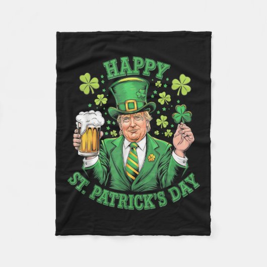St Patricks Day wieder groß, Funny Trump Men W Fleecedecke (Vorderseite)