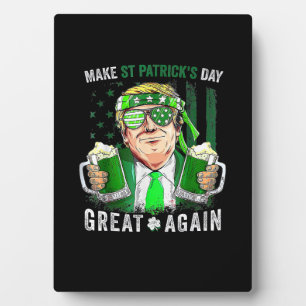 St Patricks Day wieder groß, Funny Trump Men W Fotoplatte