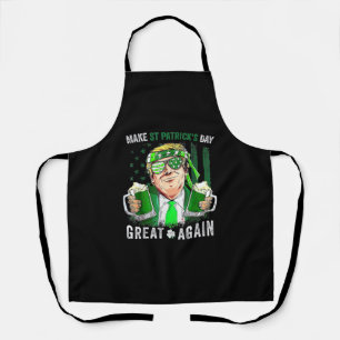 St Patricks Day wieder groß, Funny Trump Men W Schürze