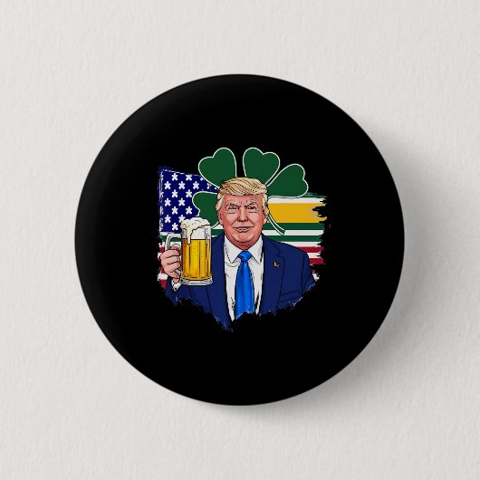 St. Patrick's Day wieder groß machen Funny Trump I Button (Vorderseite)