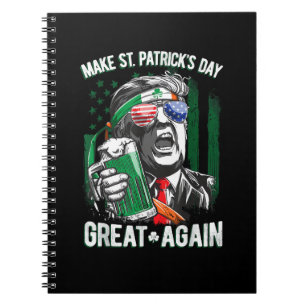 St Patricks Day wieder groß Shirt Trump Men W Notizblock