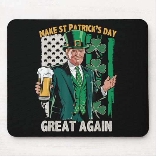 St Patricks Day wieder groß Trump St Mousepad (Vorne)