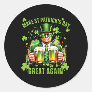 St. Patrick's Day wieder großartig Funny Trump 1 Runder Aufkleber