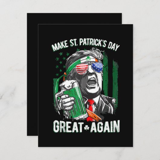St. Patrick's Day wieder großartig Funny Trump Mitteilungskarte (Vorne/Hinten)