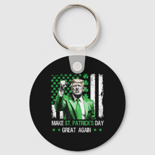 St Patricks Day wieder großartig Funny Trump Schlüsselanhänger