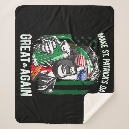 St. Patrick's Day wieder großartig Funny Trump Sherpadecke (Vorderseite)