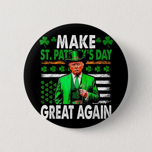 St Patricks Day wieder großartig Irish American Fl Button (Vorderseite)