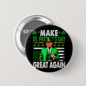 St Patricks Day wieder großartig Irish American Fl Button (Vorne & Hinten)