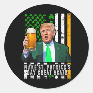 St Patricks Day wieder großartig Irish American Runder Aufkleber
