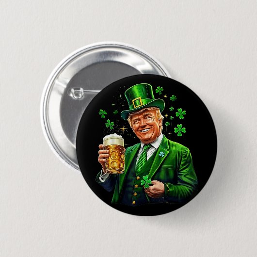 St Patricks Day wieder großartig Trump Irish Ameri Button (Vorne & Hinten)