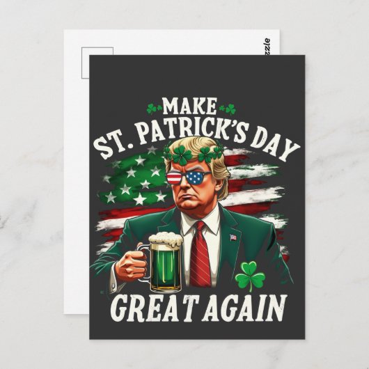 St. Patrick's Day wieder großartig Trump Postkarte (Vorne/Hinten)