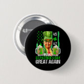 St Patricks Day wieder zum großen Kleeblatt für Tr Button (Vorne & Hinten)