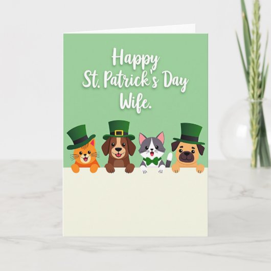 St Patricks Day Wife Animal Card Karte (Vorderseite)