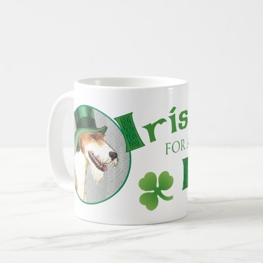St. Patrick's Day Wire Fox Terrier Kaffeetasse (Vorderseite Links)