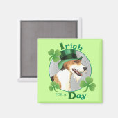 St. Patrick's Day Wire Fox Terrier Magnet (Vorderseite/Rückseite)
