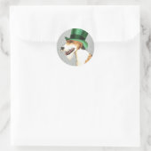 St. Patrick's Day Wire Fox Terrier Runder Aufkleber (Tasche)