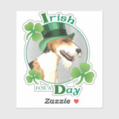 St. Patrick's Day Wire Fox Terrier Vinyl Sticker (Blatt)