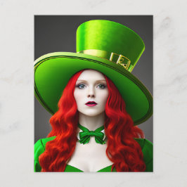 St. Patricks Day Woman Postcard Postkarte