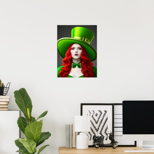 St. Patricks Day Woman Poster (Heimbüro)