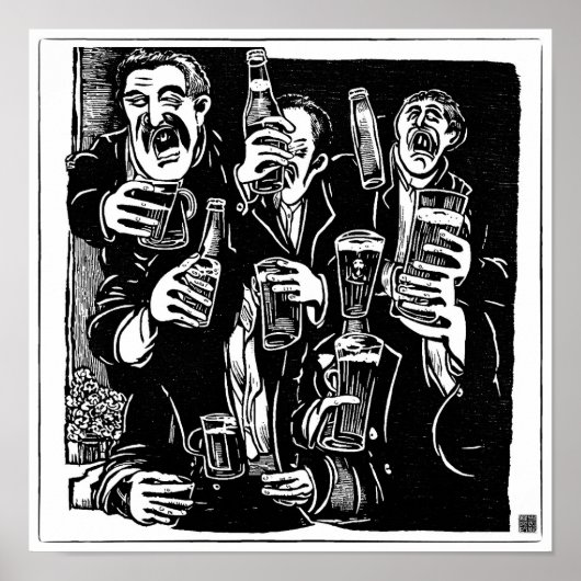 St Patrick's Day Woodblock Print Poster (Vorne)