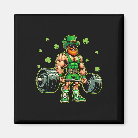 St Patricks Day Workout Gewichtheben Saint Paddys Magnet (Vorne)