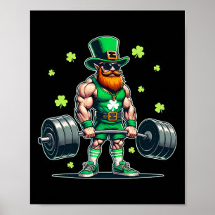 St Patricks Day Workout Gewichtheben Saint Paddys Poster