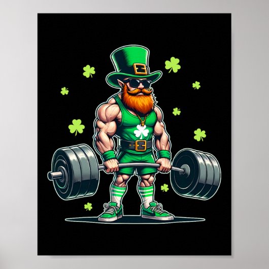 St Patricks Day Workout Gewichtheben Saint Paddys Poster (Vorne)