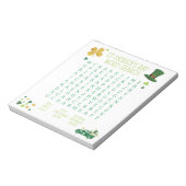 St. Patrick's Day Wortsuche Notizblock (Rotiert)