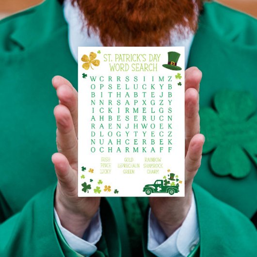 St. Patrick's Day Wortsuche Notizblock