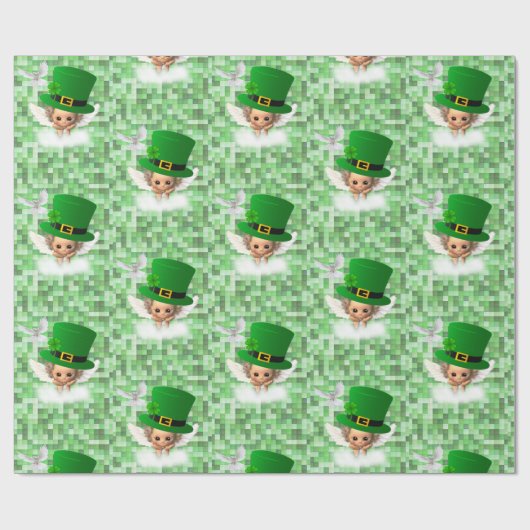 St. Patrick's Day Wrapping Paper Angel Geschenkpapier (Flach)