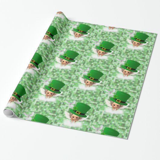 St. Patrick's Day Wrapping Paper Angel Geschenkpapier (Ungerollt)