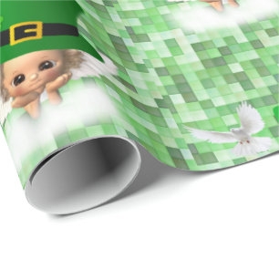 St. Patrick's Day Wrapping Paper Angel Geschenkpapier