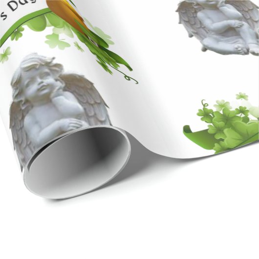 St. Patrick's Day Wrapping Paper Angel Geschenkpapier (Rolleneckpunkt)