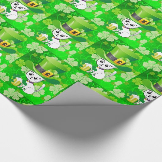 St. Patrick's Day Wrapping Paper Bierkatze Geschenkpapier (Ecke)