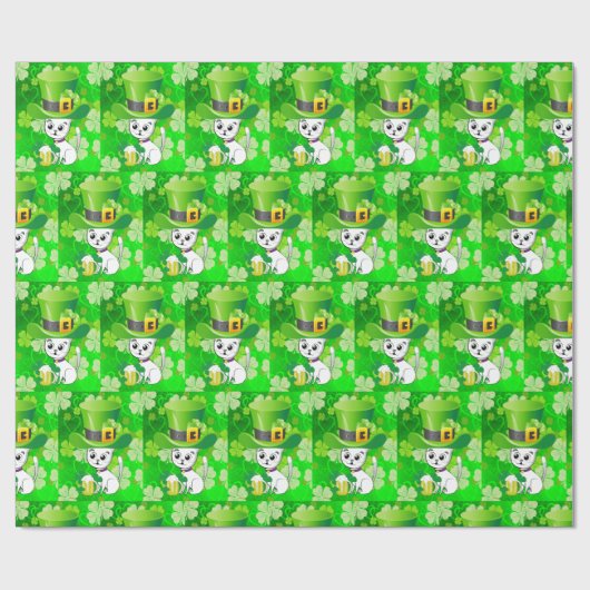 St. Patrick's Day Wrapping Paper Bierkatze Geschenkpapier (Flach)