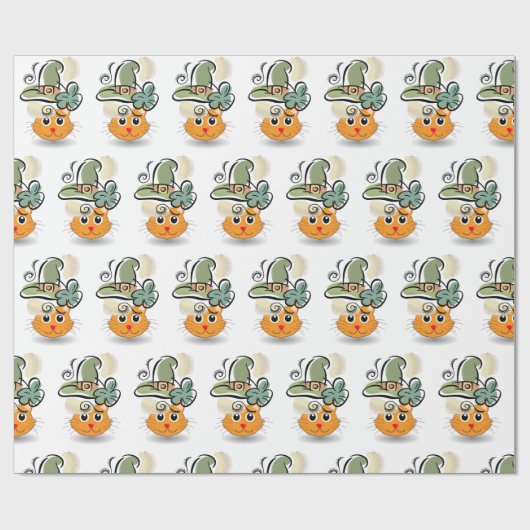 St. Patrick's Day Wrapping Paper Cat Geschenkpapier (Flach)