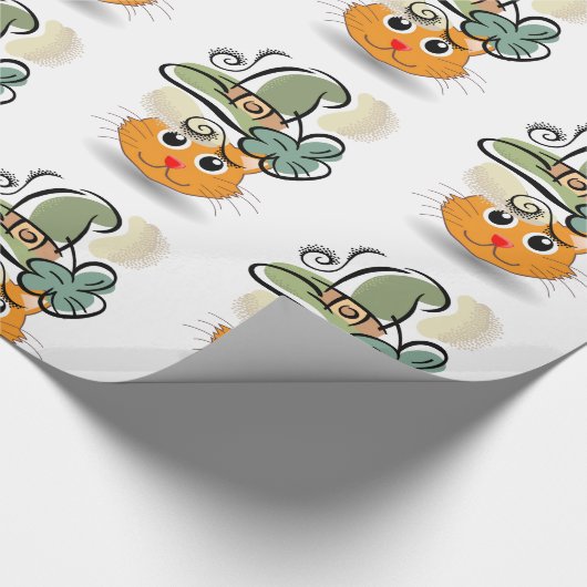St. Patrick's Day Wrapping Paper Cat Geschenkpapier (Ecke)