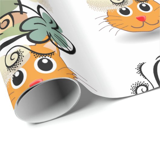 St. Patrick's Day Wrapping Paper Cat Geschenkpapier (Rolleneckpunkt)