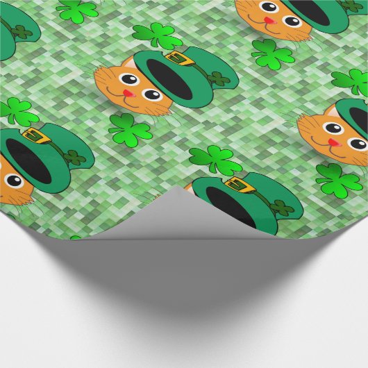 St. Patrick's Day Wrapping Paper Cat Geschenkpapier (Ecke)