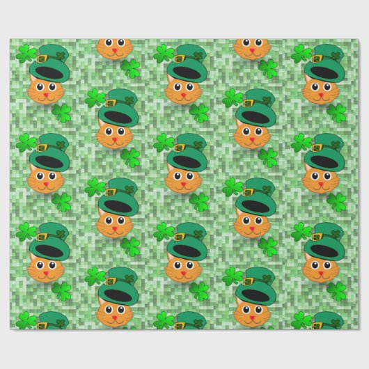 St. Patrick's Day Wrapping Paper Cat Geschenkpapier (Flach)