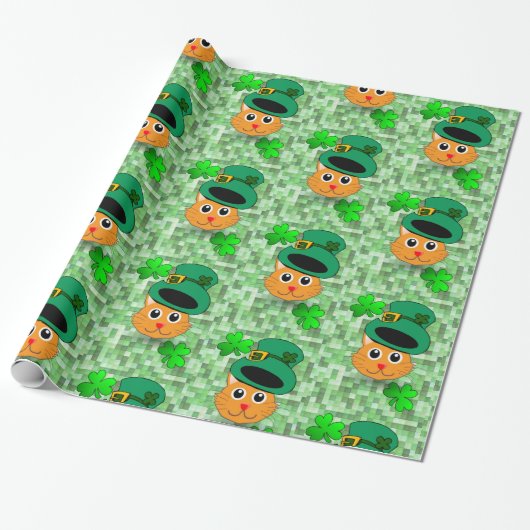 St. Patrick's Day Wrapping Paper Cat Geschenkpapier (Ungerollt)