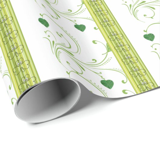 St. Patrick's Day Wrapping Paper Clover Geschenkpapier (Rolleneckpunkt)
