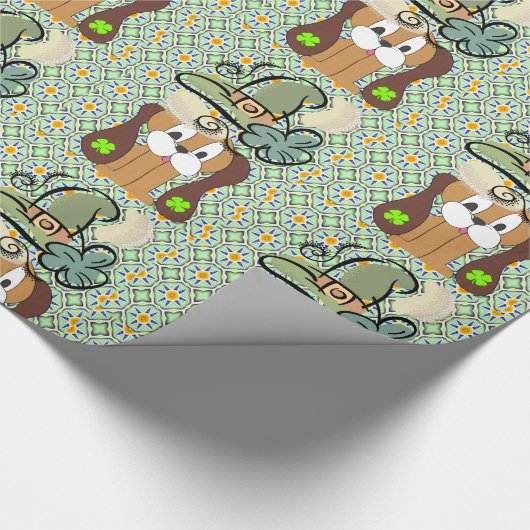 St. Patrick's Day Wrapping Paper Dog Geschenkpapier (Ecke)