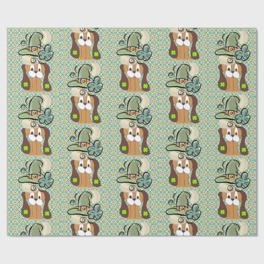 St. Patrick's Day Wrapping Paper Dog Geschenkpapier (Flach)
