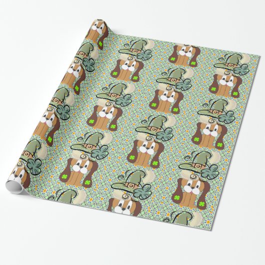 St. Patrick's Day Wrapping Paper Dog Geschenkpapier (Ungerollt)