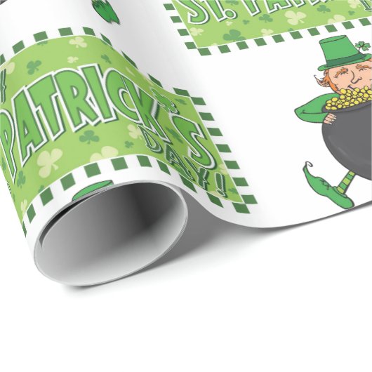 St. Patrick's Day Wrapping Paper Geschenkpapier (Rolleneckpunkt)