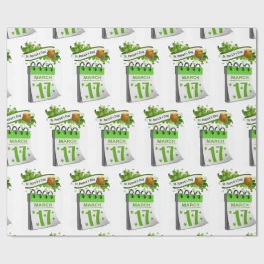 St. Patrick's Day Wrapping Paper Geschenkpapier (Flach)