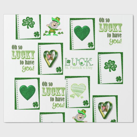 St. Patrick's Day Wrapping Paper Geschenkpapier (Flach)