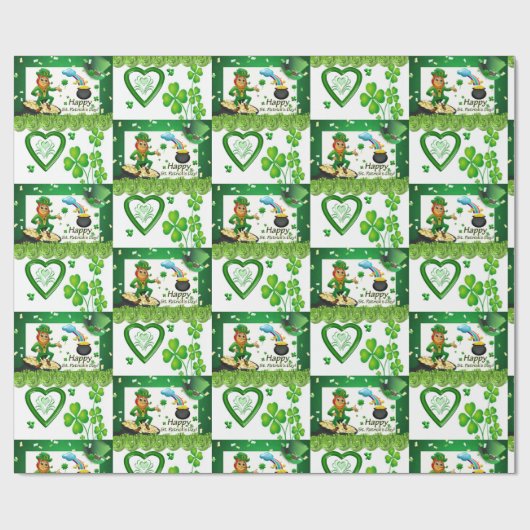 St. Patrick's Day Wrapping Paper Geschenkpapier (Flach)